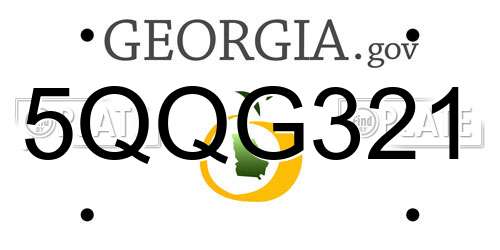 5QQG321 Georgia License Plate