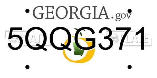 5QQG371 Georgia License Plate