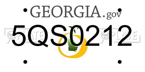 5QS0212 Georgia License Plate