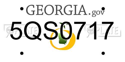 5QS0717 Georgia License Plate