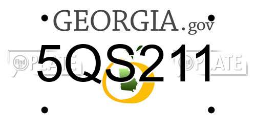 5QS211 Georgia License Plate