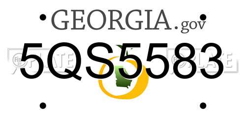 5QS5583 Georgia License Plate