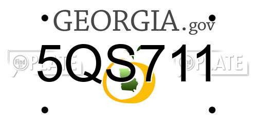 5QS711 Georgia License Plate