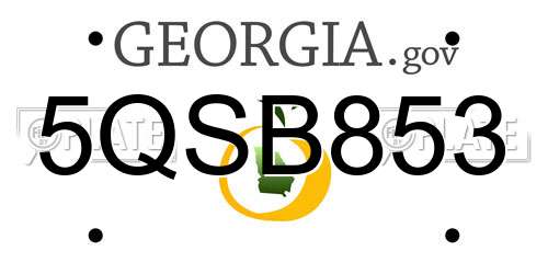 5QSB853 Georgia License Plate