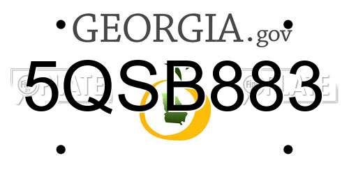 5QSB883 Georgia License Plate