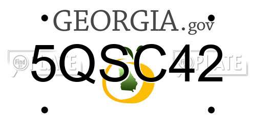 5QSC42 Georgia License Plate