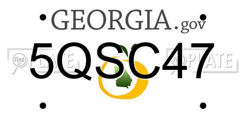 5QSC47 Georgia License Plate
