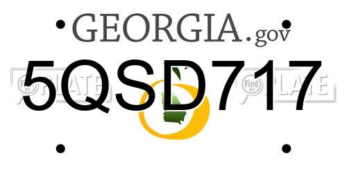 5QSD717 Georgia License Plate