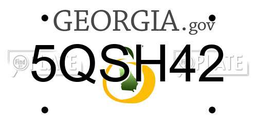 5QSH42 Georgia License Plate