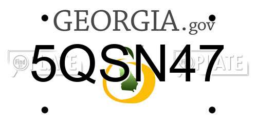 5QSN47 Georgia License Plate