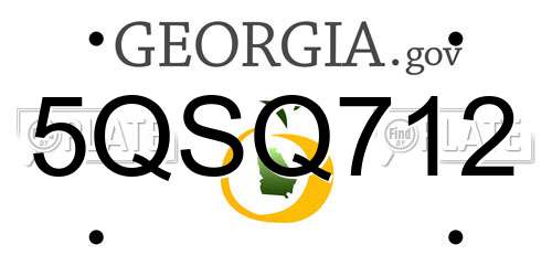 5QSQ712 Georgia License Plate