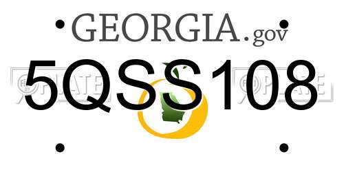 5QSS108 Georgia License Plate