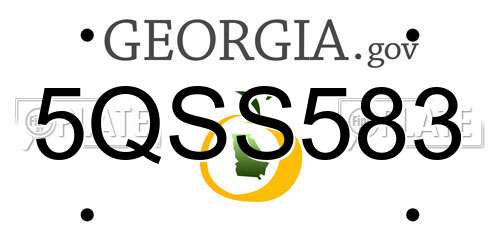 5QSS583 Georgia License Plate