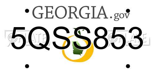 5QSS853 Georgia License Plate