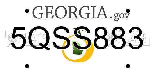 5QSS883 Georgia License Plate