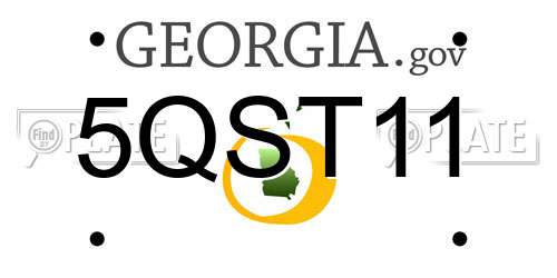 5QST11 Georgia License Plate