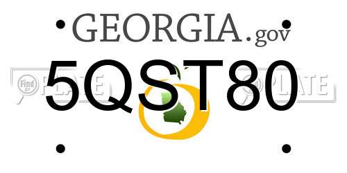5QST80 Georgia License Plate