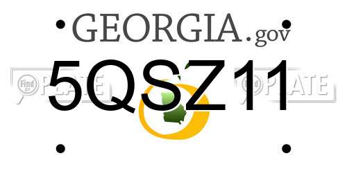 5QSZ11 Georgia License Plate