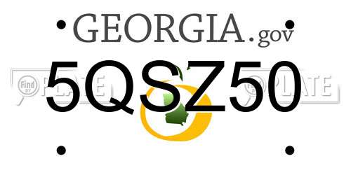 5QSZ50 Georgia License Plate
