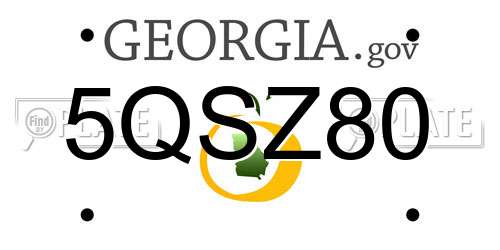 5QSZ80 Georgia License Plate