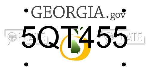 5QT455 Georgia License Plate