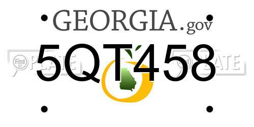 5QT458 Georgia License Plate