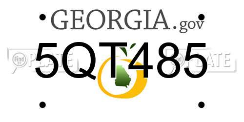 5QT485 Georgia License Plate