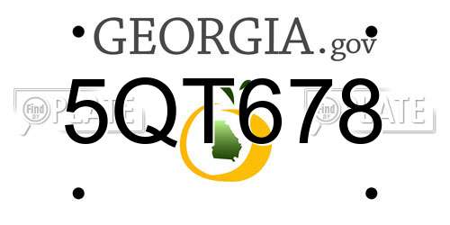 5QT678 Georgia License Plate