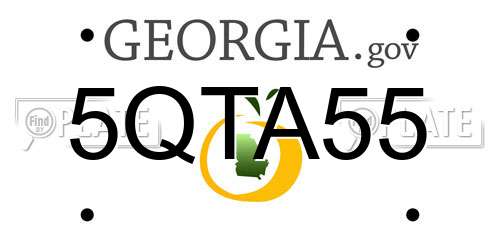 5QTA55 Georgia License Plate