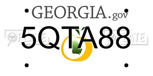 5QTA88 Georgia License Plate