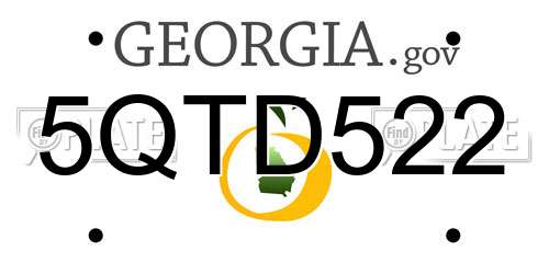 5QTD522 Georgia License Plate