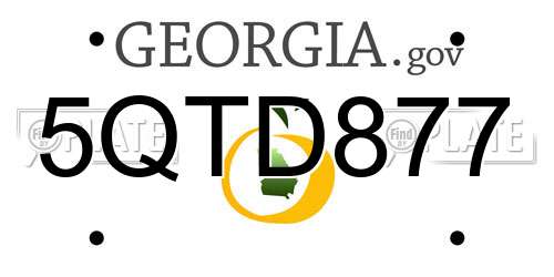 5QTD877 Georgia License Plate
