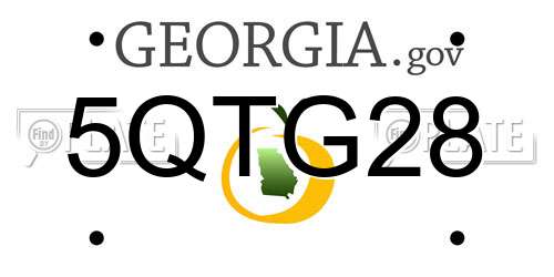 5QTG28 Georgia License Plate