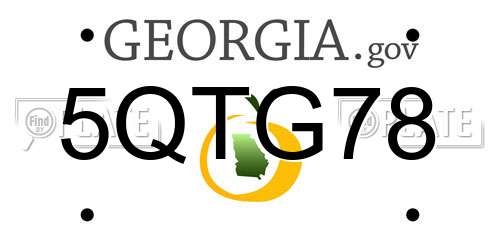5QTG78 Georgia License Plate