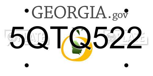 5QTQ522 Georgia License Plate