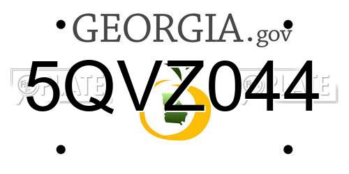 5QVZ044 Georgia License Plate