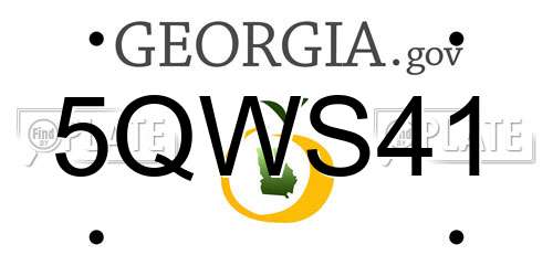 5QWS41 Georgia License Plate