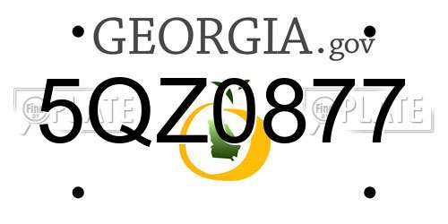 5QZ0877 Georgia License Plate