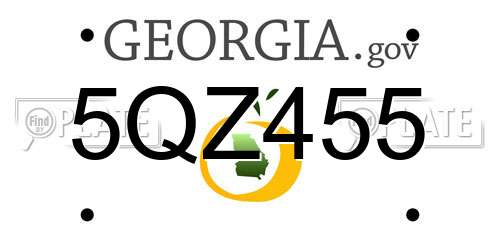 5QZ455 Georgia License Plate