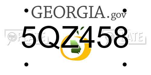 5QZ458 Georgia License Plate