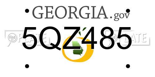 5QZ485 Georgia License Plate