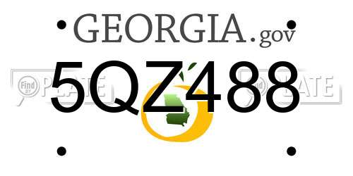 5QZ488 Georgia License Plate
