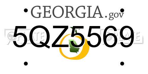 5QZ5569 Georgia License Plate