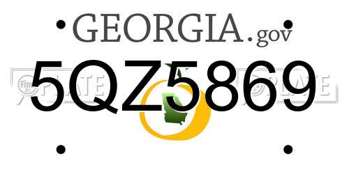 5QZ5869 Georgia License Plate