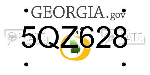 5QZ628 Georgia License Plate