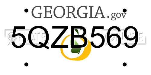 5QZB569 Georgia License Plate