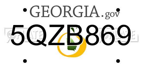 5QZB869 Georgia License Plate