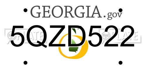 5QZD522 Georgia License Plate