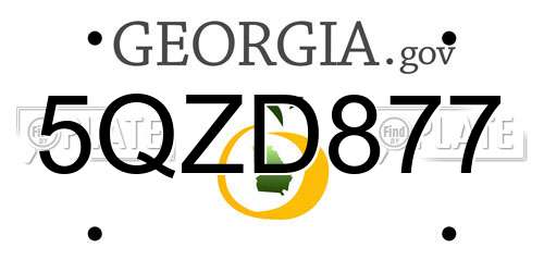 5QZD877 Georgia License Plate