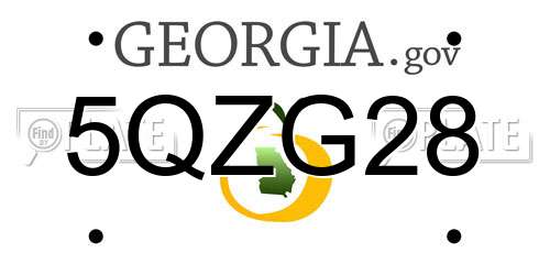 5QZG28 Georgia License Plate